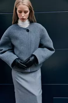 Жакет из смесовой шерсти H&M, серый