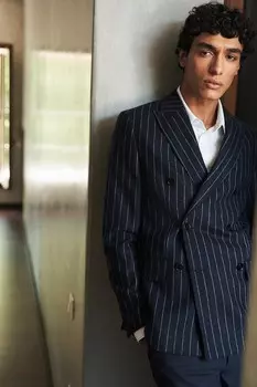 Жакет из смесовой шерсти обычного кроя H&M, синий