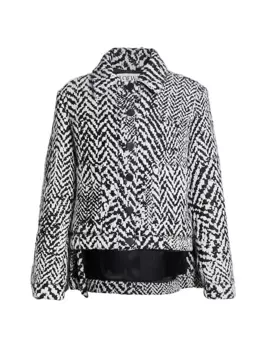 Жакет из смесовой шерсти с абстрактным рисунком Loewe, белый