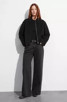 Жакет из смесовой шерсти с воротником & Other Stories, черный