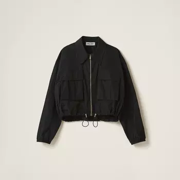 Жакет из технического шелка Miu Miu, черный