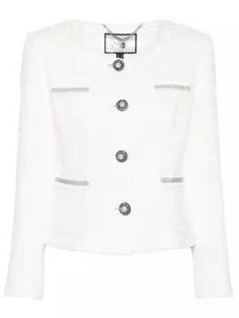 Жакет из ткани букле с цепочками NISSA, белый