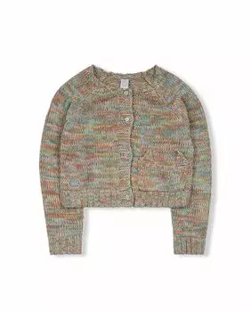 Жакет из трикотажа для девочки с мраморной отделкой и застежкой на пуговицы Tuc tuc, мультиколор