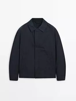 Жакет из твила с кнопками Massimo Dutti, синий