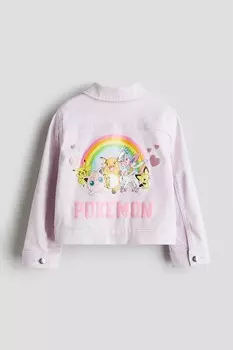 Жакет из твила с мотивным принтом H&M, сиреневый