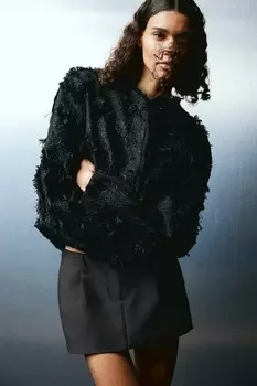 Жакет из жаккардовой ткани H&M, черный