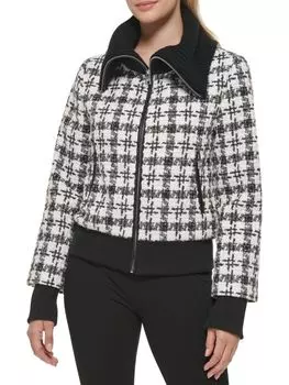 Жакет Karl Lagerfeld Paris с вязаным воротником, белый / черный