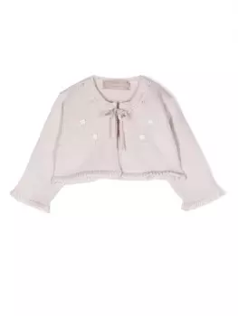 Жакет La Stupenderia из трикотажного полотна с цветочной вышивкой, розовый