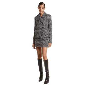 Жакет Michael Kors Glen Plaid Stretch Wool, черный/белый