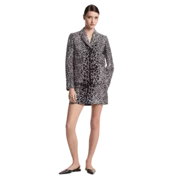Жакет Michael Kors Ocelot Cotton and Silk Jacquard, черный/белый