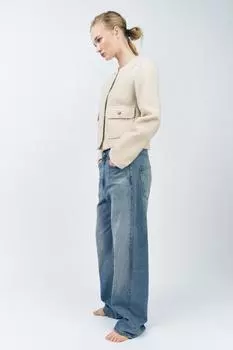 Жакет на пуговицах из букле ZARA, цвет Mid-ecru