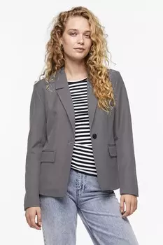 Жакет приталенного кроя Pieces, серый