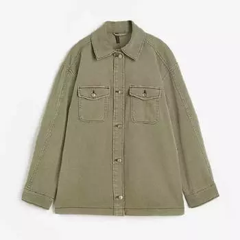 Жакет-рубашка H&amp;M Twill, зеленый