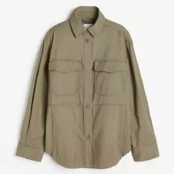 Жакет-рубашка H&M Twill, зеленый