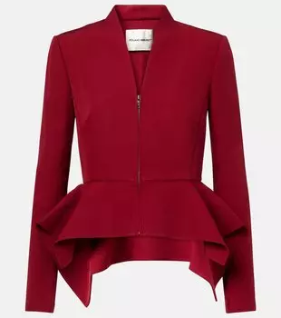 Жакет с баской из букле Roland Mouret, Dark Red