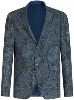 Жакет с цветочным принтом ETRO, синий