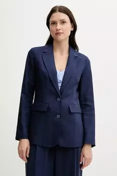 Жакет с добавлением льна United Colors Of Benetton, темно-синий