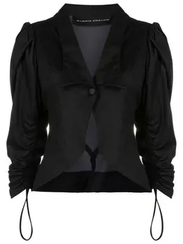 Жакет с косым воротником и объемными рукавами Gloria Coelho, черный