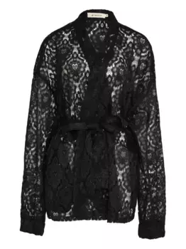 Жакет с кружевным поясом Lethicia Bronstein, черный