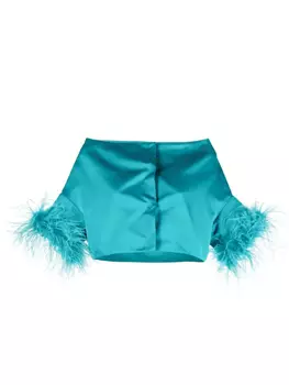 Жакет с перьями P.A.R.O.S.H., синий