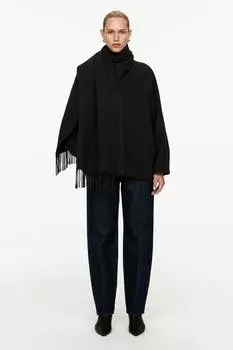 Жакет с шарфом с бахромой Arket, черный