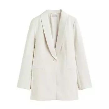 Жакет с воротником-шалью H&M Shawl-collared Jacket, светло-бежевый