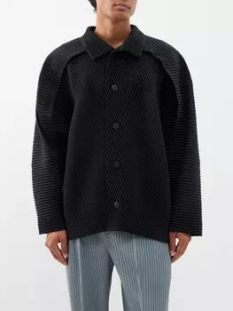 Жакет со складками на пуговицах Homme Pliss Issey Miyake, черный