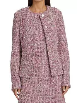 Жакет St. John из букле, розовый / бежевый
