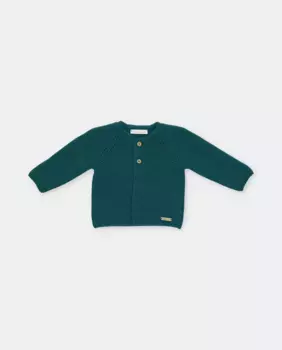 Жакет-трикотаж с ажурными деталями бутылочно-зеленого цвета Martn Aranda, темно-зеленый