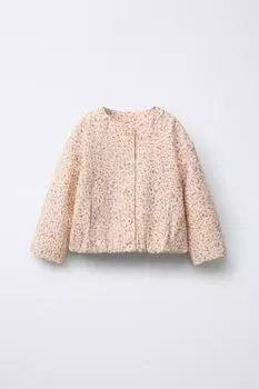 Жакет в цветочек ZARA, экрю