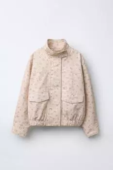 Жакет в цветочек ZARA, розовый