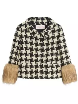 Жакет в клетку Valentino Garavani, нейтральный цвет