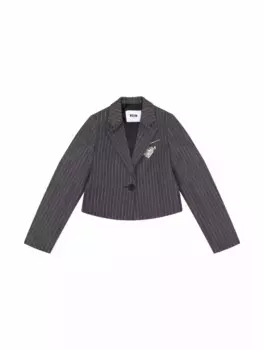 Жакет в полоску MSGM, серый