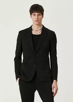 Жакет в полоску с узором Dolce&Gabbana, серый