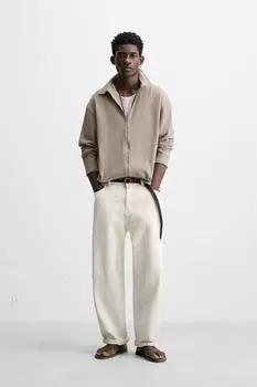 Жакет в текстурированную клетку ZARA, цвет Brown/Taupe