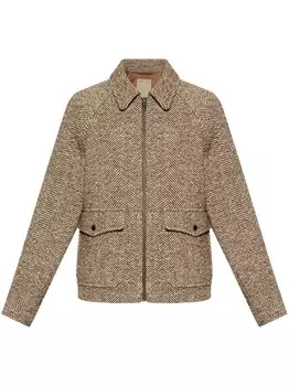 Жакет Woolrich с узором «ёлочка», коричневый