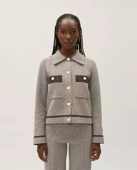 Жакет женский двухцветный жаккардовой вязки Claudie Pierlot, мультиколор
