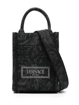 Жаккардовая сумка-тоут Versace Barocco Athena мини, серый