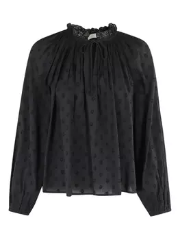 Жаккардовая блузка Ada с объемными рукавами Ulla Johnson, черный