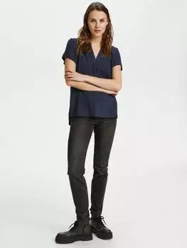 Жаккардовая блузка Britta с короткими рукавами Saint Tropez, синий глубокий