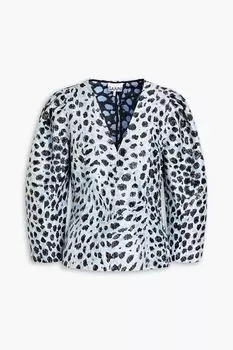 Жаккардовая блузка GANNI, синий