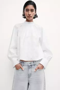 Жаккардовая блузка H&M, белый