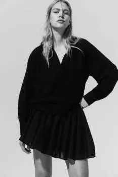 Жаккардовая блузка H&M, черный