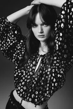 Жаккардовая блузка H&M, мультиколор
