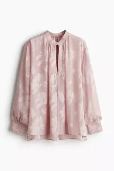 Жаккардовая блузка H&M, розовый