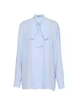 Жаккардовая блузка из крепдешина Prada, синий