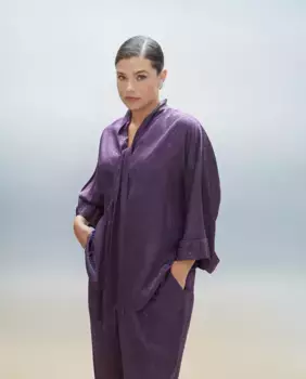 Жаккардовая блузка с бантом Couchel, фиолетовый