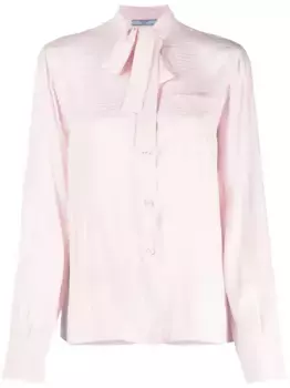 Жаккардовая блузка с бантом Prada, розовый