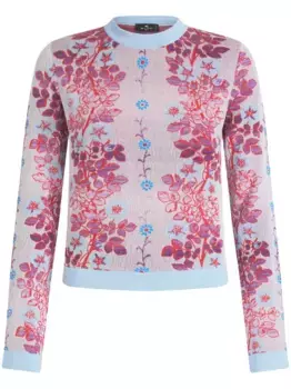 Жаккардовая блузка с цветочным узором ETRO, розовый