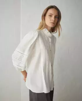 Жаккардовая блузка с длинными рукавами Lloyd's, цвет 120 Crudo